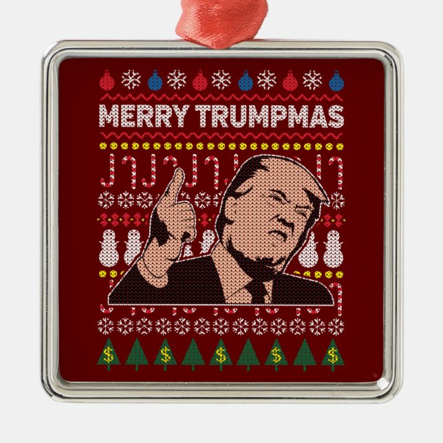 Donald Trump frohe Trumpmas Urlaub Ornament Aus Metall (Vorne)