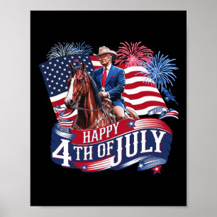 Donald Trump Frohen 4. Juli Für Patrioten Amerika Poster