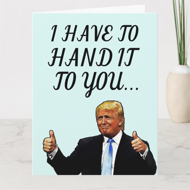 DONALD TRUMP FUNNY FAPPY BIRTHDAY GREETING CARDS KARTE (Vorderseite)