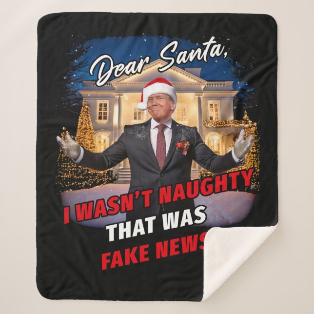 Donald Trump Funny Joke, Lieber Weihnachten, Fake  Sherpadecke (Vorderseite)