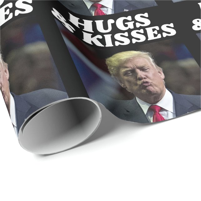 DONALD TRUMP FUNNY KISS WRAPPING PAPIER GESCHENKPAPIER (Rolleneckpunkt)