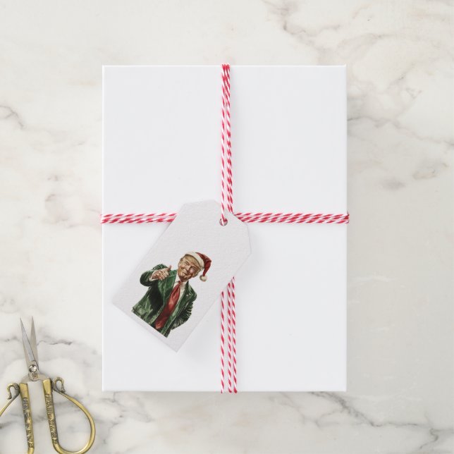 Donald Trump Funny Weihnachtsgeschenk Tag Geschenkanhänger (Mit Garn)