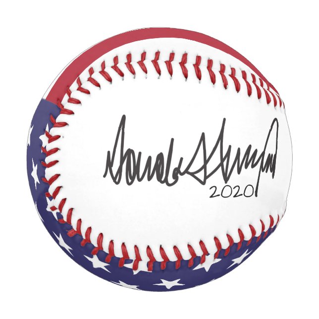 Donald Trump für Präsident 2020 Autograph Baseball (Vorderseite Links)