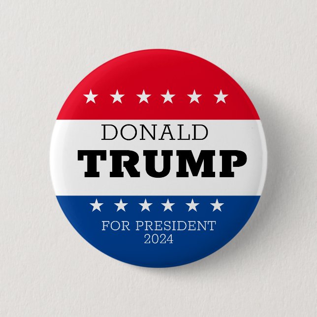 Donald Trump für Präsident 2024 Button (Vorderseite)