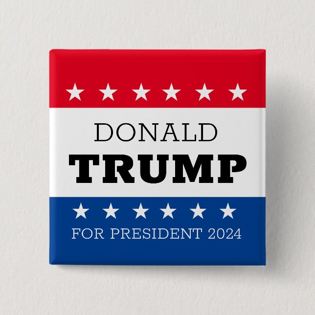 Donald Trump für Präsident 2024 Button (Vorderseite)