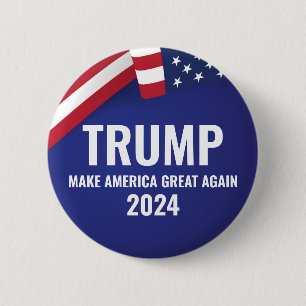 Donald Trump für Präsident 2024 Moderner Schwung Button