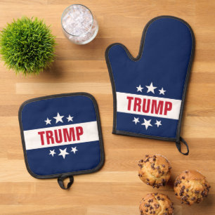 Donald Trump für Präsident 2024 Ofenhandschuh & Topflappen-Set