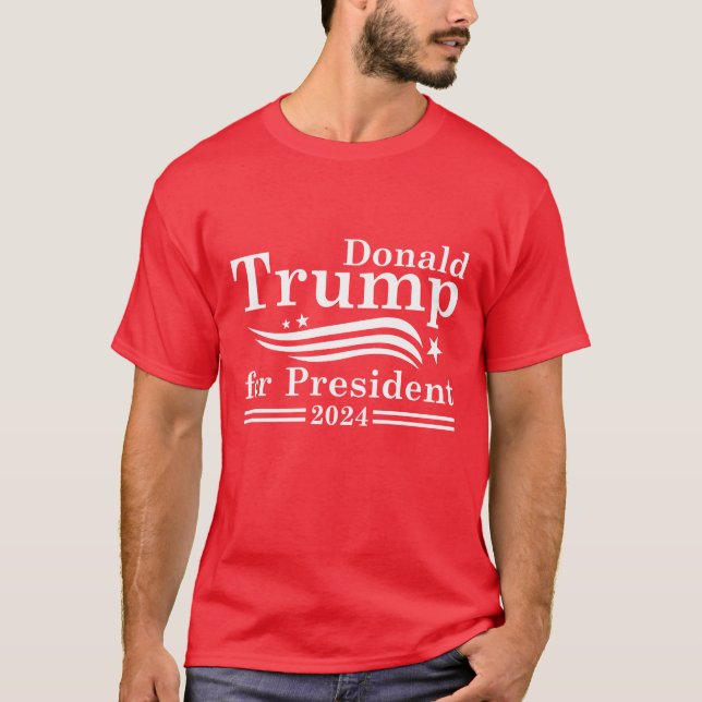Donald Trump für Präsident 2024 T-Shirt (Vorderseite)