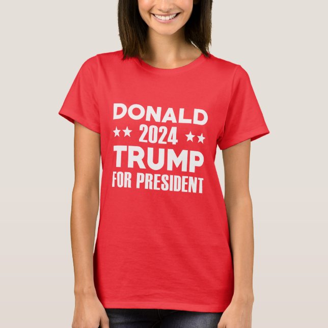 Donald Trump für Präsident 2024 T-Shirt (Vorderseite)