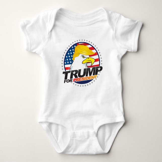 Donald Trump für Präsident Eagle Hair BabyBodysuit Baby Strampler (Vorderseite)