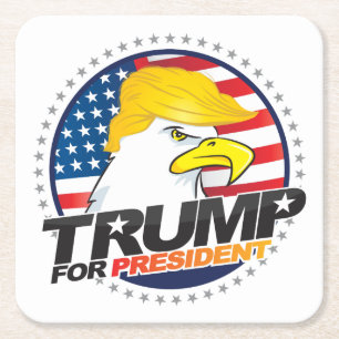 Donald Trump für Präsident Eagle Hair Untersetzer