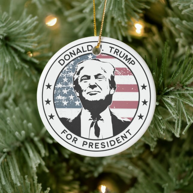 Donald Trump für Präsident #MAGA Keramik Ornament (Baum)