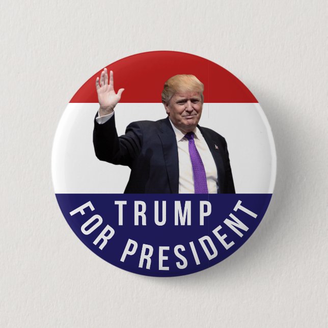 Donald Trump für Präsidenten Foto Retro Button (Vorderseite)
