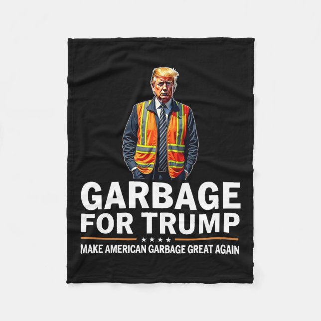 Donald Trump Garbage Orange Reflection Safety Vest Fleecedecke (Vorderseite)