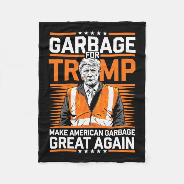 Donald Trump Garbage Orange Reflection Safety Vest Fleecedecke (Vorderseite)