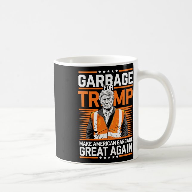 Donald Trump Garbage Orange Reflection Safety Vest Kaffeetasse (Rechts)