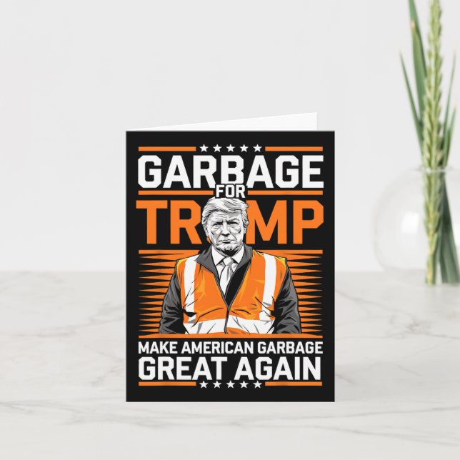 Donald Trump Garbage Orange Reflection Safety Vest Karte (Vorderseite)