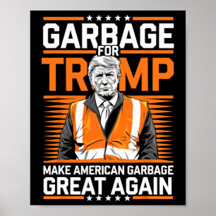 Donald Trump Garbage Orange Reflection Safety Vest Poster
