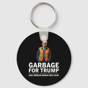 Donald Trump Garbage Orange Reflection Safety Vest Schlüsselanhänger