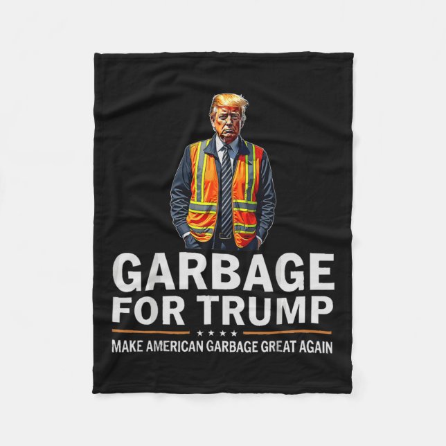 Donald Trump Garbyge Orange Reflektive Safety Vest Fleecedecke (Vorderseite)