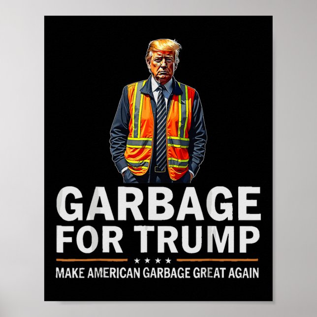 Donald Trump Garbyge Orange Reflektive Safety Vest Poster (Vorne)