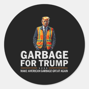 Donald Trump Garbyge Orange Reflektive Safety Vest Runder Aufkleber