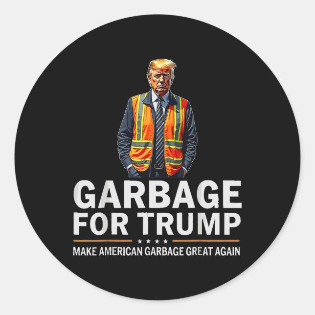 Donald Trump Garbyge Orange Reflektive Safety Vest Runder Aufkleber (Vorderseite)