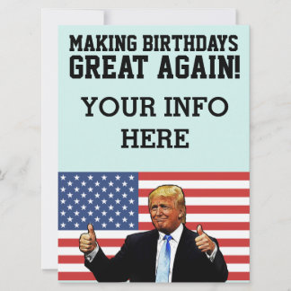 DONALD TRUMP GEBURTSTAG PARTY CUSTOM EINLAGEN EINLADUNG