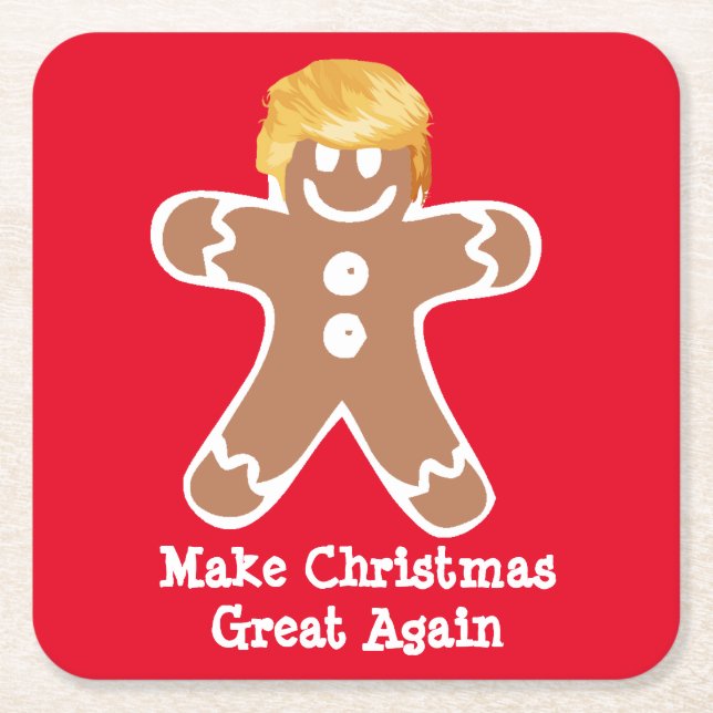 Donald Trump Gingerbread man Rechteckiger Pappuntersetzer (Vorderseite)