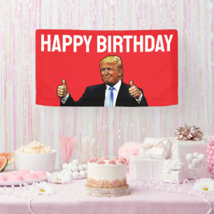 DONALD TRUMP GLÜCKLICH BIRTHDAY PARTY BANNER