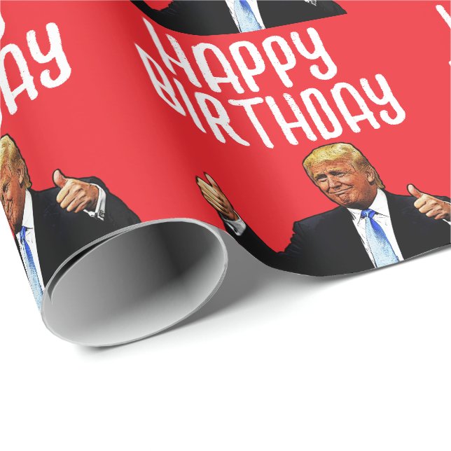 DONALD TRUMP GLÜCKLICH BIRTHTAGSPAPIER GESCHENKPAPIER (Rolleneckpunkt)