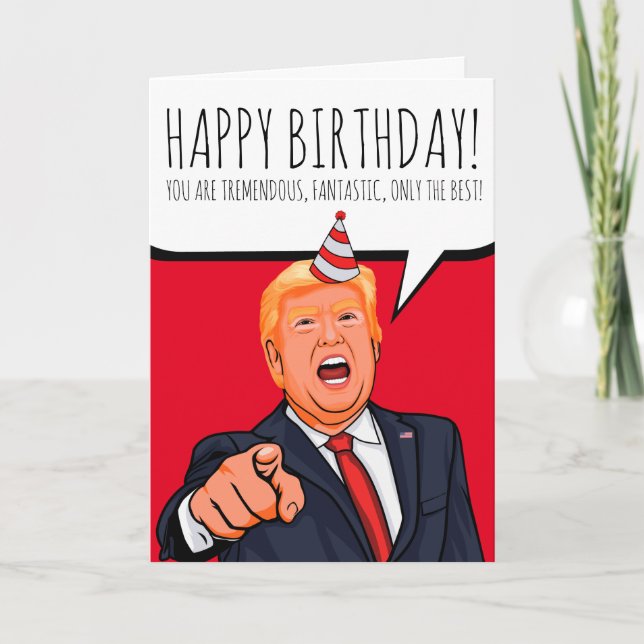 Donald Trump: Glücklich zum Geburtstag Dankeskarte (Vorderseite)