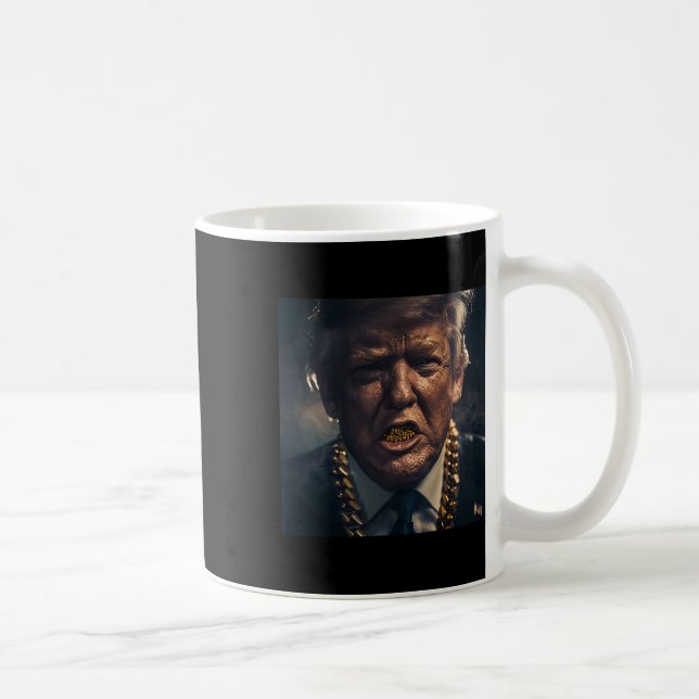 Donald Trump Gold Grillz Kaffeetasse (Rechts)