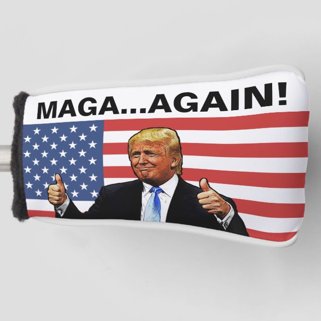 DONALD TRUMP GOLF KOPFDECKE MAGA WIEDER! GOLF HEADCOVER (Vorderseite)
