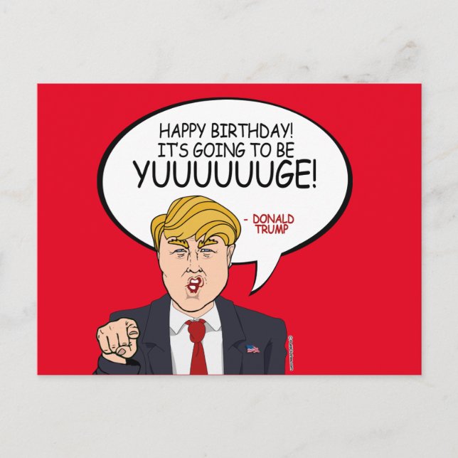 Donald Trump Gruß - Happy Birthday -.png Postkarte (Vorderseite)