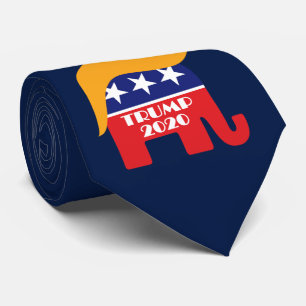 Donald Trump Haar GOP Elefant Logo 2020 Krawatte