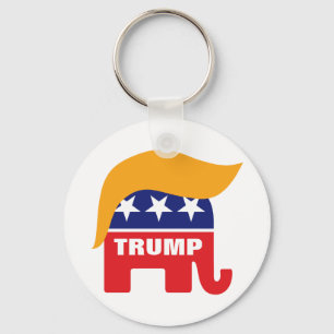 Donald Trump Haar GOP Elefant Logo Schlüsselanhänger