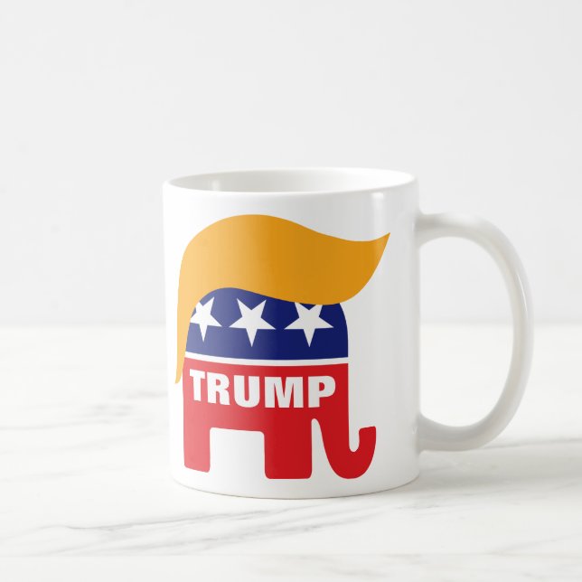 Donald Trump Hair GOP Elephant-Logo Kaffeetasse (Rechts)
