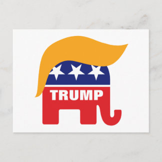 Donald Trump Hair GOP Elephant-Logo Postkarte