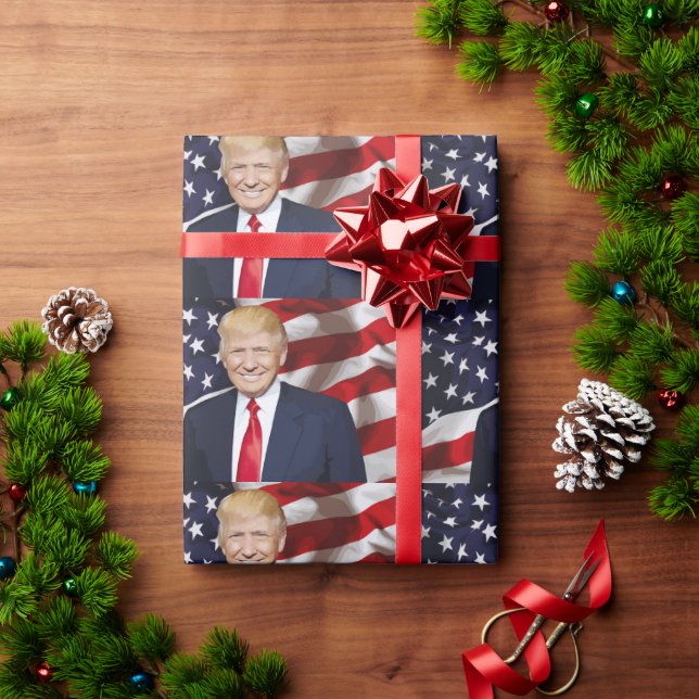 DONALD TRUMP HANDSOMOMOME JEDEN ANLASS Wrapping Pa Geschenkpapier (Feiertagsgeschenk)