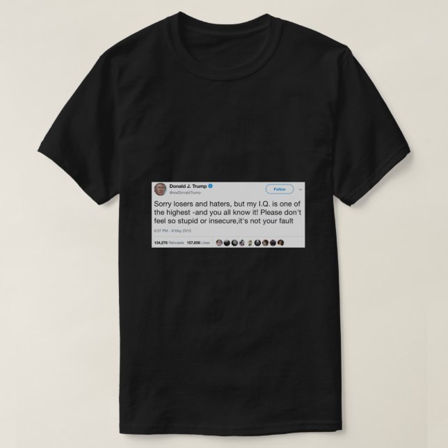 Donald Trump High IQ Tweet Sticker.png T-Shirt (Design vorne)