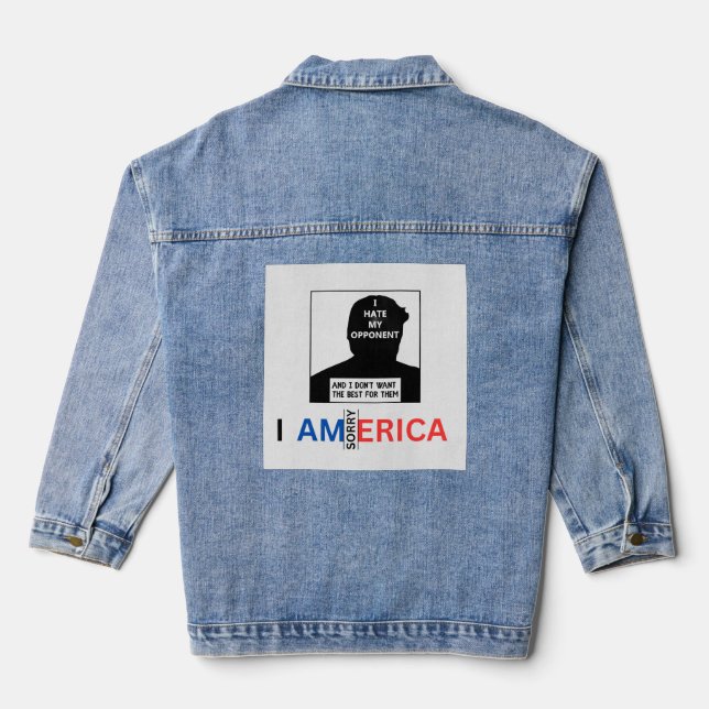 Donald Trump: "Ich hasse meinen Gegner" Beerdigung Jeansjacke (Rückseite)