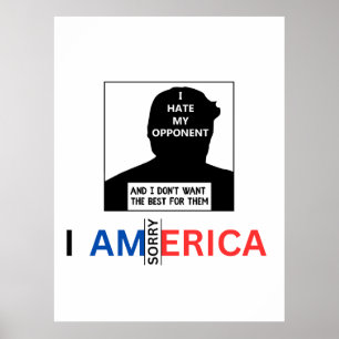 Donald Trump 'Ich hasse meinen Gegner' Grabrede Poster