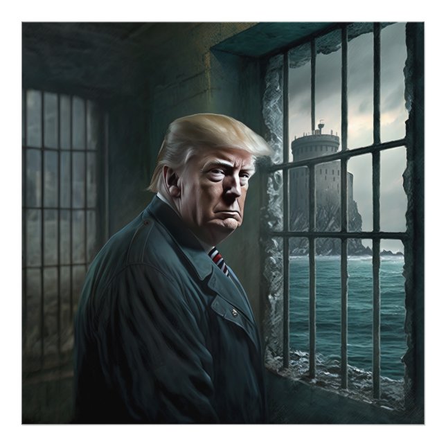 Donald Trump im Gefängnis von Alcatraz Fotodruck (Vorne)