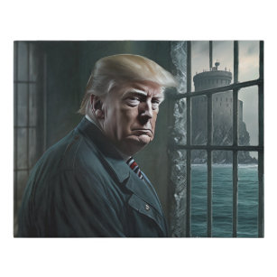 Donald Trump im Gefängnis von Alcatraz Künstlicher Leinwanddruck