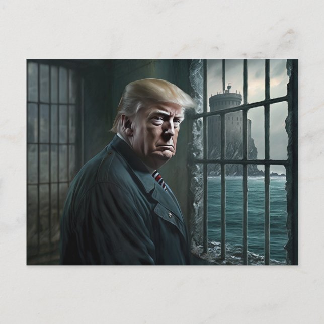 Donald Trump im Gefängnis von Alcatraz Postkarte (Vorderseite)