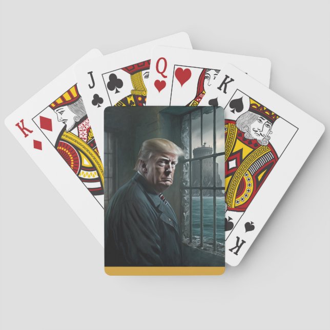 Donald Trump im Gefängnis von Alcatraz Spielkarten (Rückseite)