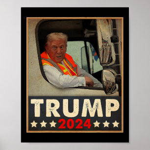 Donald Trump in Garbage Truck Team Müll für Tru Poster
