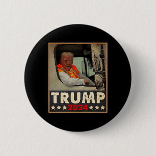 Donald Trump in Garge Truck Team Garge für Trump 2 Button