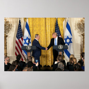 Donald Trump in Israel mit Bibi Netanjahu Poster